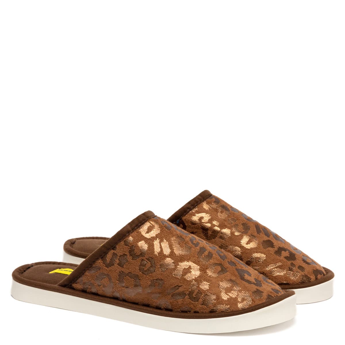 Papuci de casă ROXY, Maro-Deschis/Leopard
