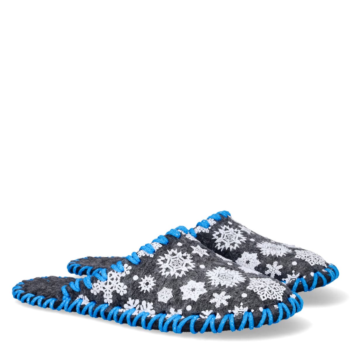Papuci de casă FETRU Snowflake, Gri/Albastru