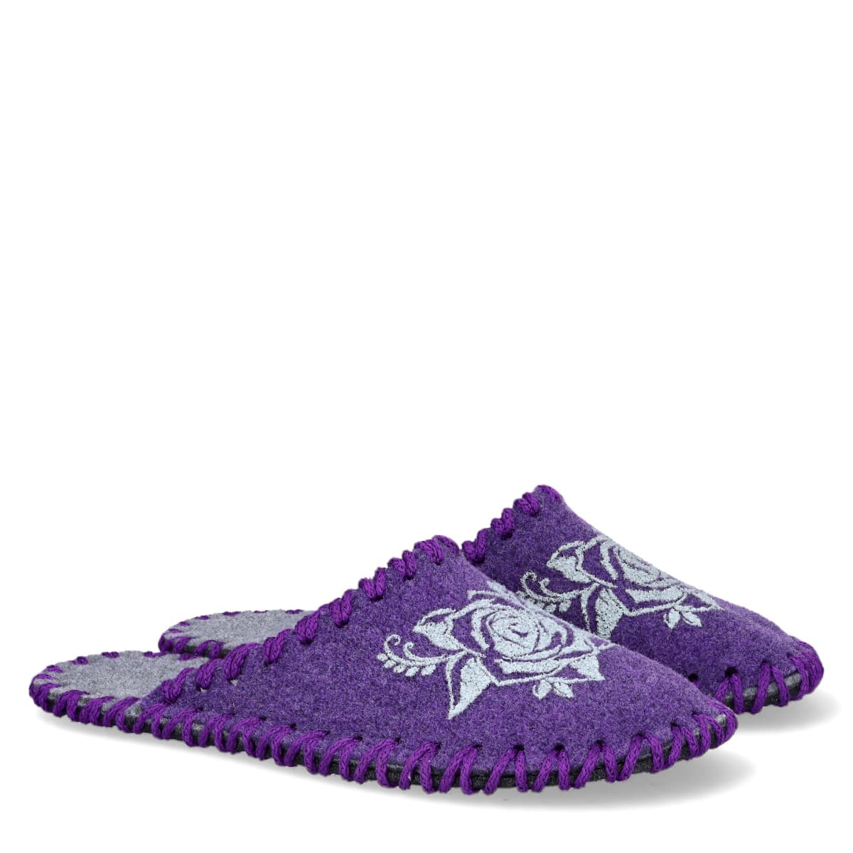 Papuci de casă FETRU, Violet/Gri